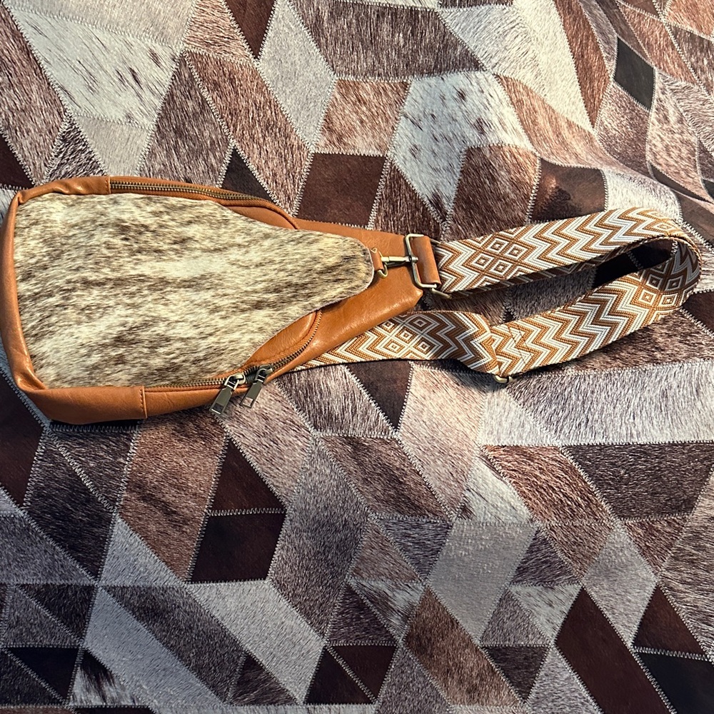 Brown and Tan Sling Bag